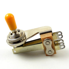 Switchcraft 3-Way Right Angle "L-Type" Toggle Switch w/ Amber Switchcraft Tip