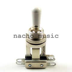 Switchcraft 3-Way Short Toggle Switch w/ White Switchcraft Tip